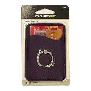 NEW Minute Key Smart Pocket - Sticks to Phone w/ Pivoting Ring #963022 Black
